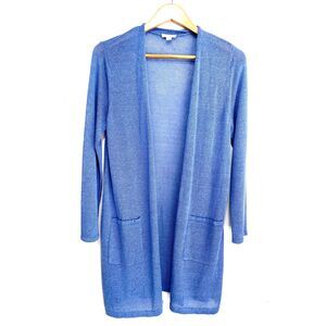 J. Jill sweater open long light cardigan blue lagenlook costal grandma women M